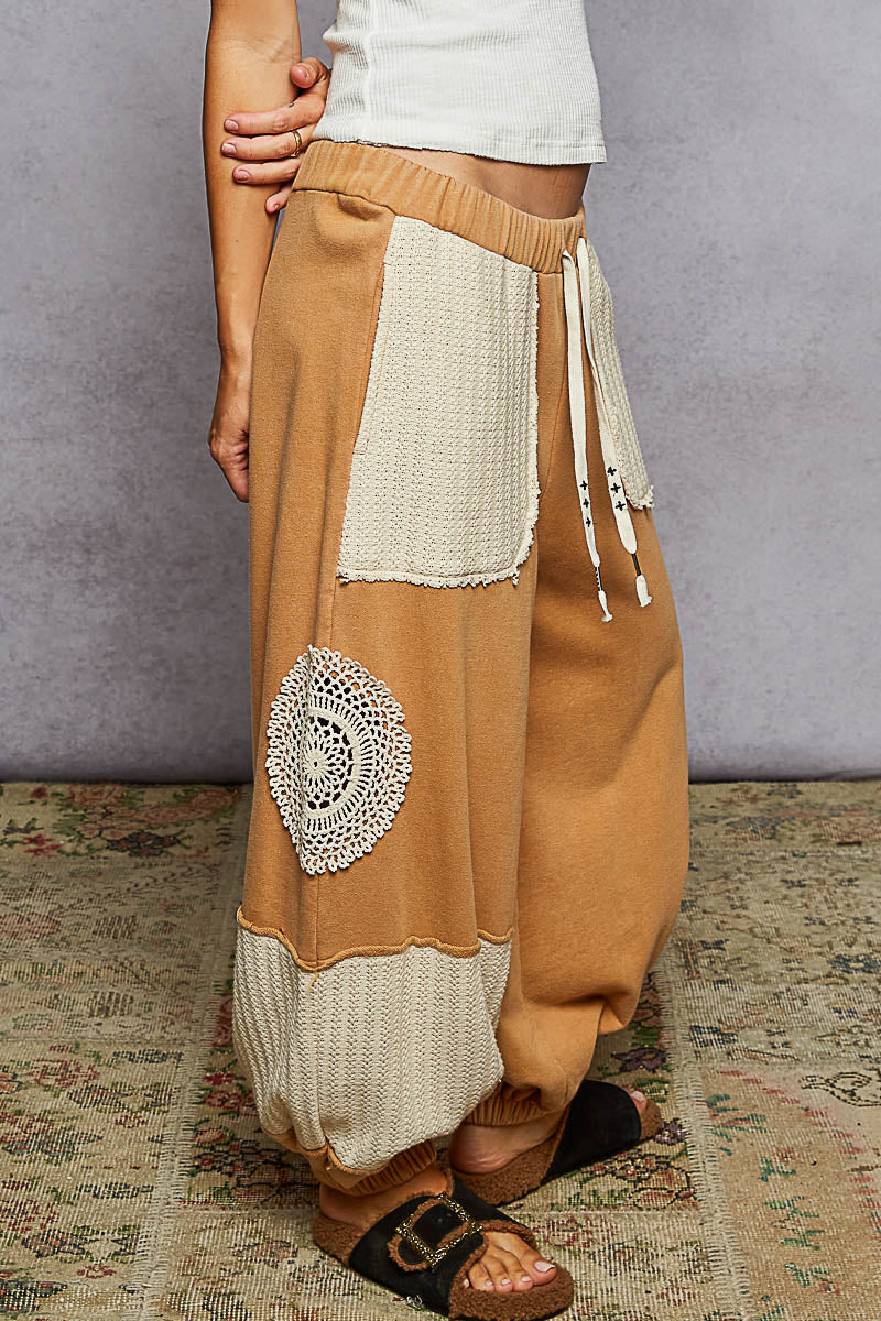 POL Boho Patchwork Crochet Pocket Pants-pants-Krush Kandy, Women's Online Fashion Boutique Located in Phoenix, Arizona (Scottsdale Area)