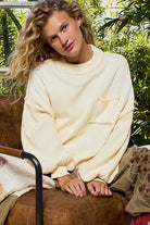 POL Oversize Balloon Sleeve Round Neck Pullover Sweater-Sweater-Krush Kandy, Women's Online Fashion Boutique Located in Phoenix, Arizona (Scottsdale Area)