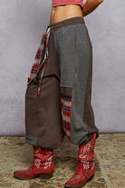 POL Plaid Contrast French Terry Jogger Pants-pants-Krush Kandy, Women's Online Fashion Boutique Located in Phoenix, Arizona (Scottsdale Area)