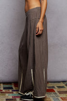 POL Gauze Wide-Leg Trim Pants-Pants-Krush Kandy, Women's Online Fashion Boutique Located in Phoenix, Arizona (Scottsdale Area)