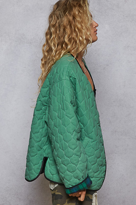 POL Reversible Quilted Plaid Jacket-Jackets-Krush Kandy, Women's Online Fashion Boutique Located in Phoenix, Arizona (Scottsdale Area)