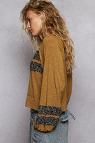 POL Textured Patch Shirring Top-Long Sleeve Tops-Krush Kandy, Women's Online Fashion Boutique Located in Phoenix, Arizona (Scottsdale Area)