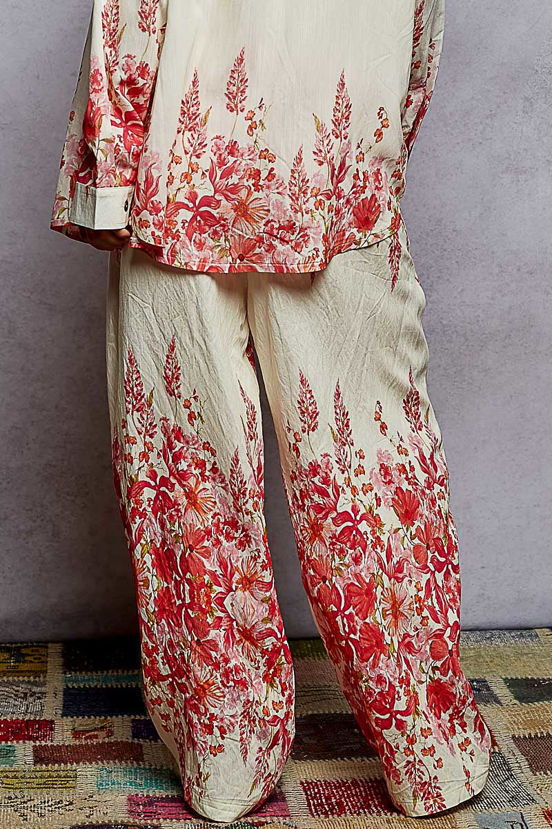 POL Floral Print Wide-Leg Pants-Pants-Krush Kandy, Women's Online Fashion Boutique Located in Phoenix, Arizona (Scottsdale Area)