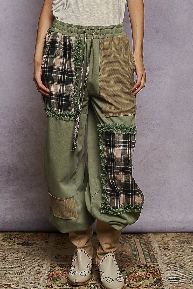 POL Plaid Contrast French Terry Jogger Pants-pants-Krush Kandy, Women's Online Fashion Boutique Located in Phoenix, Arizona (Scottsdale Area)