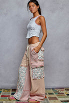 POL Quilted Floral Patch Pants-Pants-Krush Kandy, Women's Online Fashion Boutique Located in Phoenix, Arizona (Scottsdale Area)