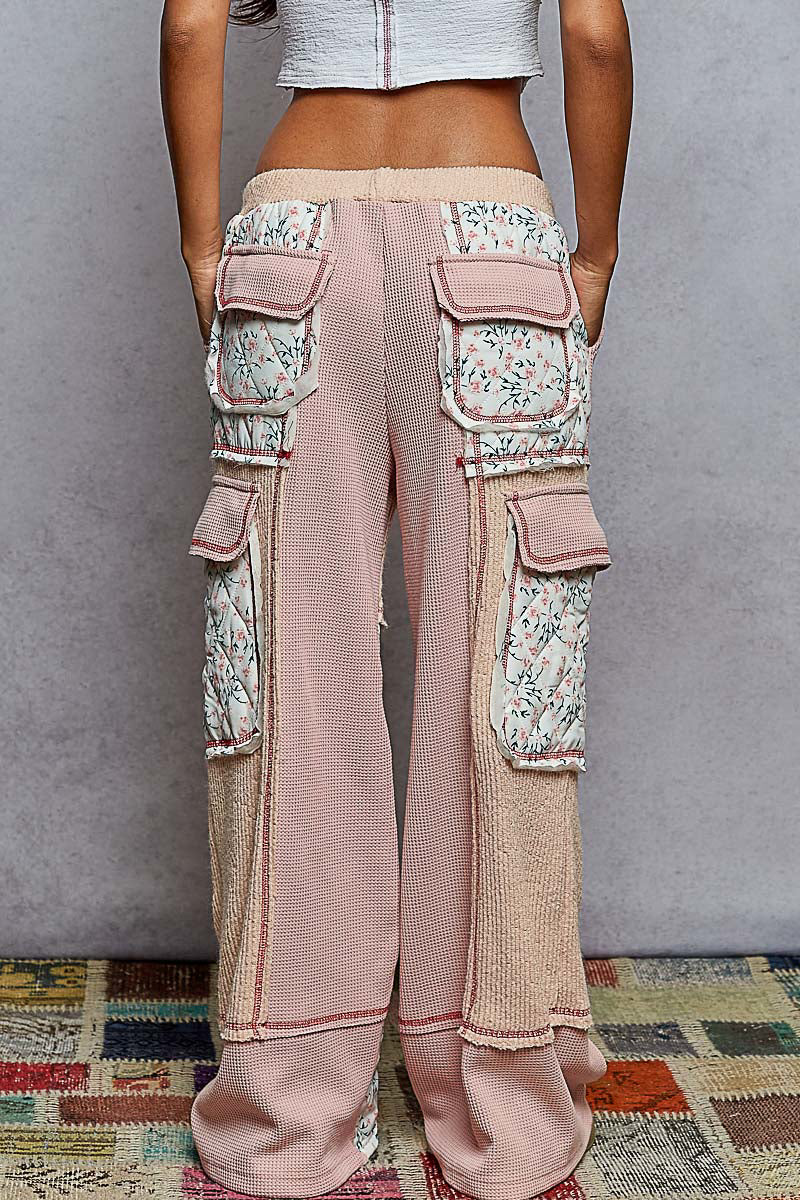 POL Quilted Floral Patch Pants-Pants-Krush Kandy, Women's Online Fashion Boutique Located in Phoenix, Arizona (Scottsdale Area)