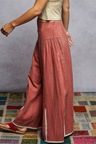 POL Gauze Wide-Leg Trim Pants-Pants-Krush Kandy, Women's Online Fashion Boutique Located in Phoenix, Arizona (Scottsdale Area)