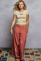 POL Gauze Wide-Leg Trim Pants-Pants-Krush Kandy, Women's Online Fashion Boutique Located in Phoenix, Arizona (Scottsdale Area)