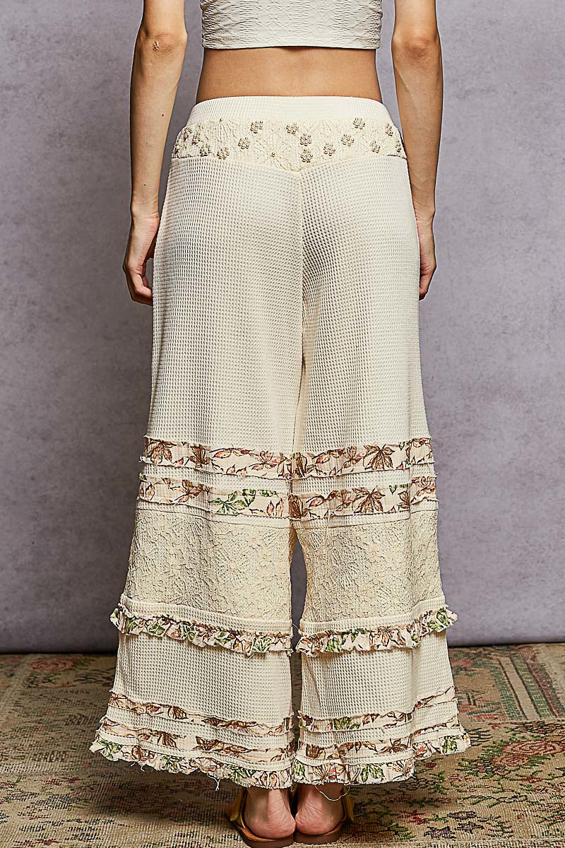 POL Wide-Leg Thermal Lace Pants-Pants-Krush Kandy, Women's Online Fashion Boutique Located in Phoenix, Arizona (Scottsdale Area)