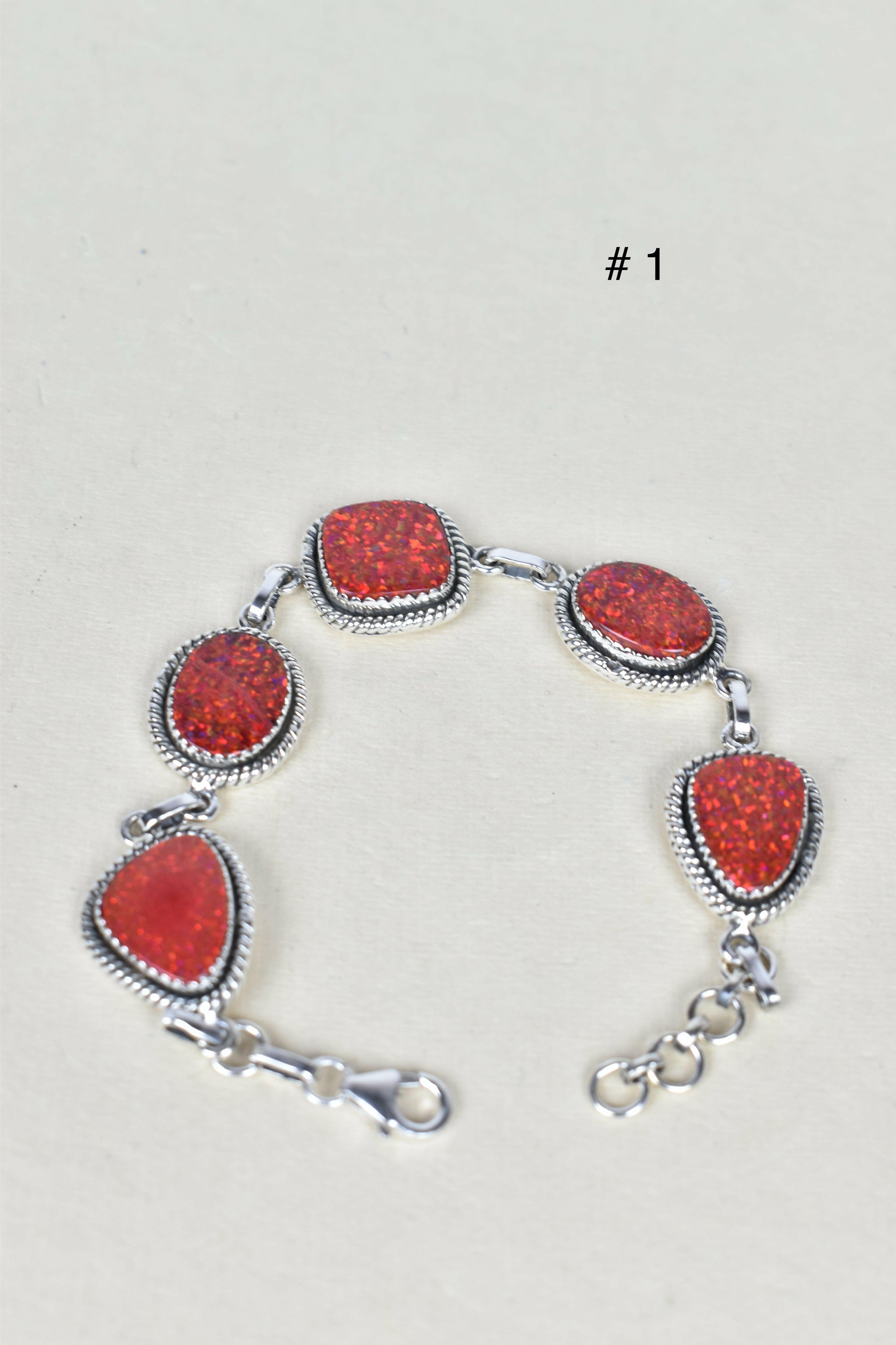 ONE OF A KIND STERLING SILVER 5 STONE BRACELET-Gemstone Bracelets-Krush Kandy, Women's Online Fashion Boutique Located in Phoenix, Arizona (Scottsdale Area)