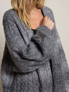 POL Distressed Cable-Knit Ombre Dying Cardigan-Cardigan-Krush Kandy, Women's Online Fashion Boutique Located in Phoenix, Arizona (Scottsdale Area)