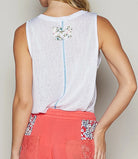 POL Floral Detail Pocket Patch Tank Top-Tanks-Krush Kandy, Women's Online Fashion Boutique Located in Phoenix, Arizona (Scottsdale Area)