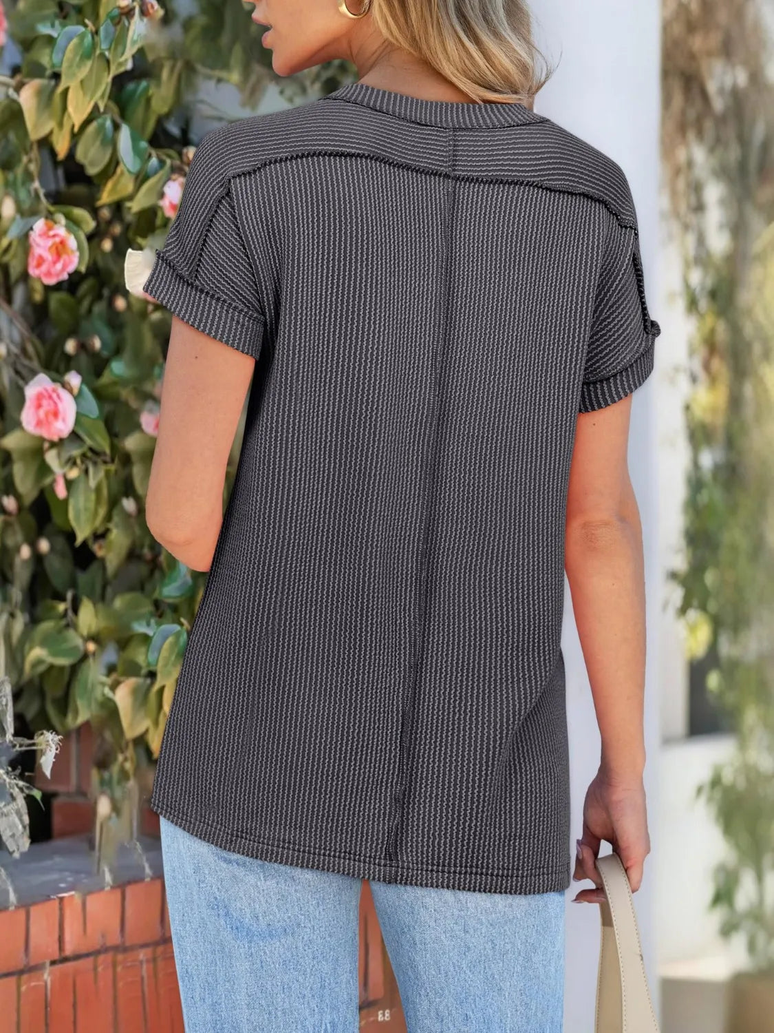 Round Neck Short Sleeve T-Shirt-Krush Kandy, Women's Online Fashion Boutique Located in Phoenix, Arizona (Scottsdale Area)