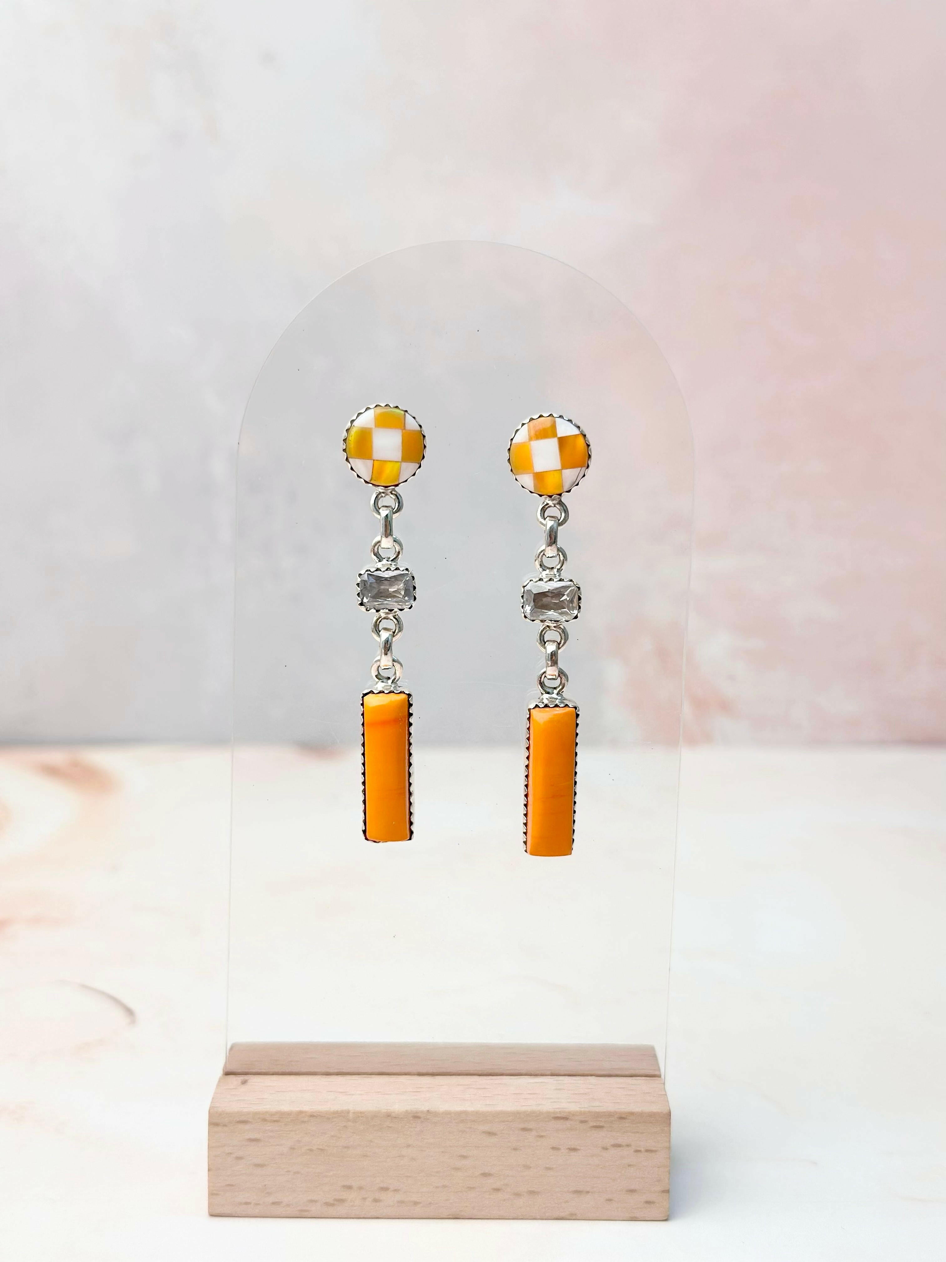 Tangerine Crystal Martini Rosarita Earrings-Earrings-Krush Kandy, Women's Online Fashion Boutique Located in Phoenix, Arizona (Scottsdale Area)