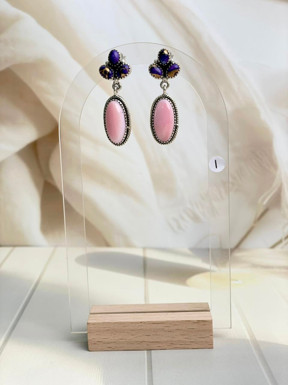 Pink Conch & Berry Dahlia Earrings-Earrings-Krush Kandy, Women's Online Fashion Boutique Located in Phoenix, Arizona (Scottsdale Area)