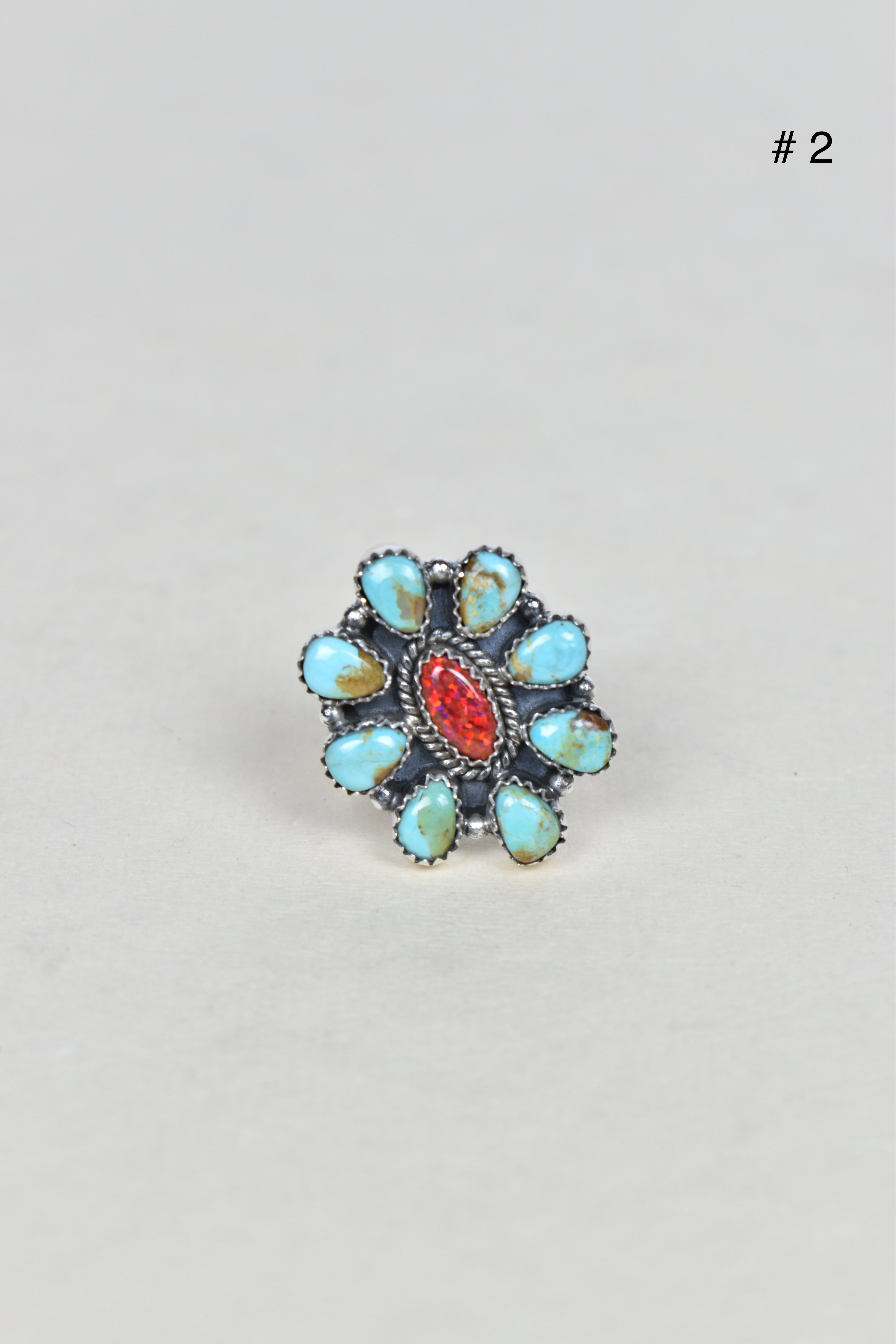 Turquoise Halo Delight Ring-Rings-Krush Kandy, Women's Online Fashion Boutique Located in Phoenix, Arizona (Scottsdale Area)