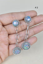 Gem Duet Chain Drop Earrings-Drop Earrings-Krush Kandy, Women's Online Fashion Boutique Located in Phoenix, Arizona (Scottsdale Area)