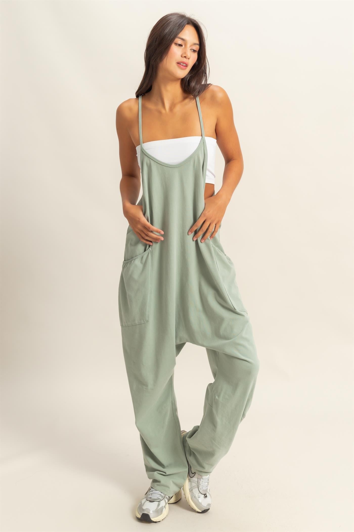 Relaxed Fit Mineral Washed Jumpsuit-Krush Kandy, Women's Online Fashion Boutique Located in Phoenix, Arizona (Scottsdale Area)