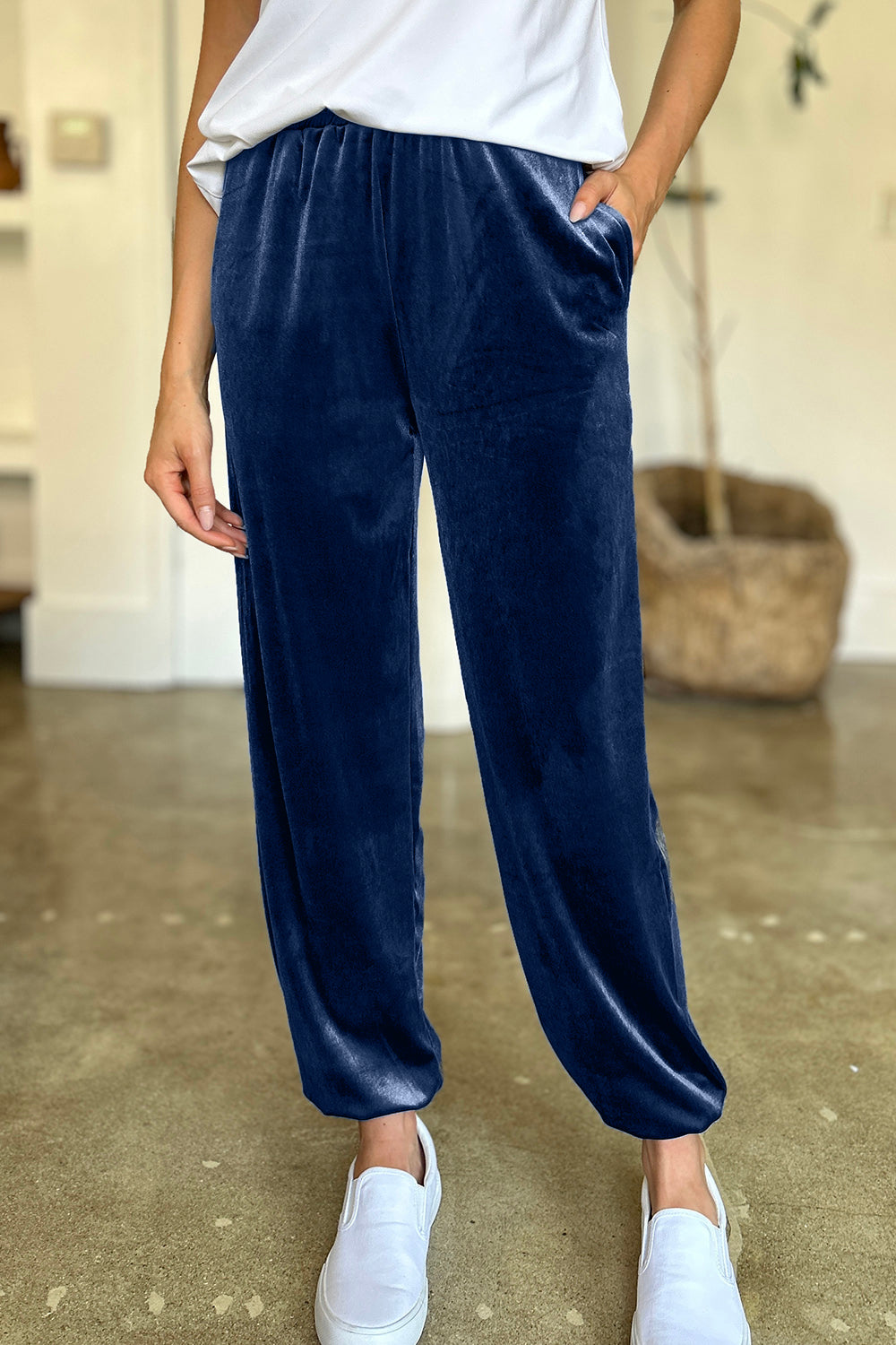 FAM-FAM Pocketed Elastic Waist Joggers-Pants-Krush Kandy, Women's Online Fashion Boutique Located in Phoenix, Arizona (Scottsdale Area)