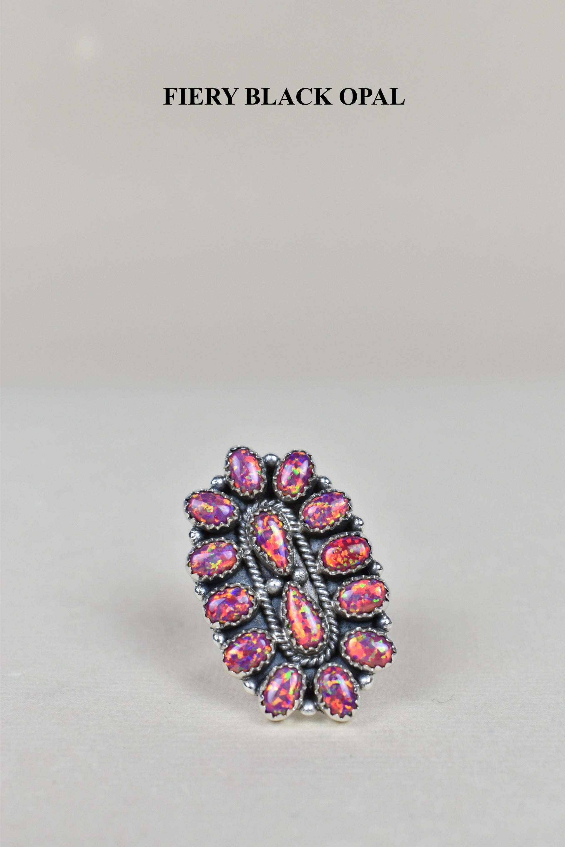 Dainty Long Blossom Cluster Opal Ring-Cluster Rings-Krush Kandy, Women's Online Fashion Boutique Located in Phoenix, Arizona (Scottsdale Area)