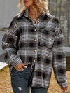 Plaid Button Up Long Sleeve Shacket-Jacket-Krush Kandy, Women's Online Fashion Boutique Located in Phoenix, Arizona (Scottsdale Area)