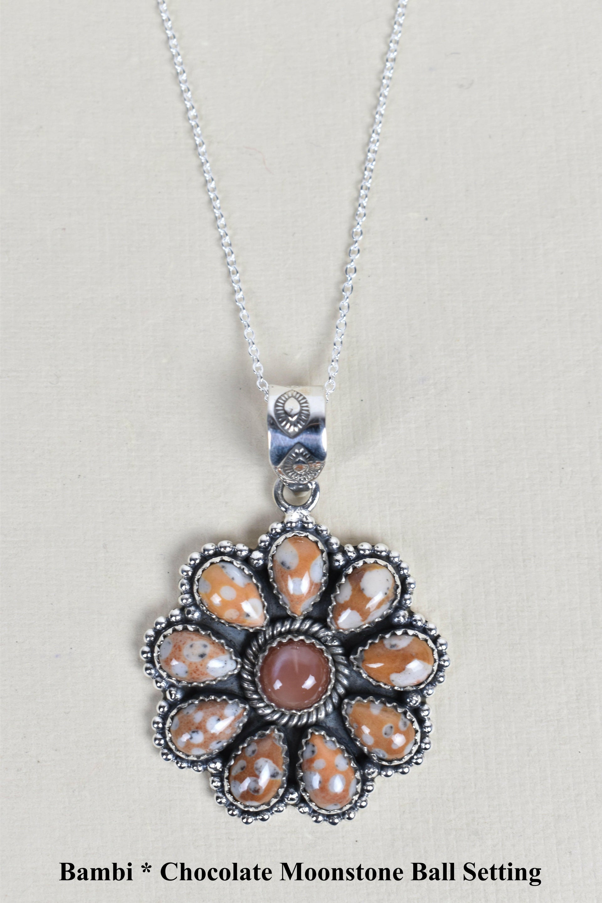 Daisy Days Sterling Silver & Stone Cluster Necklaces-Pendant Necklaces-Krush Kandy, Women's Online Fashion Boutique Located in Phoenix, Arizona (Scottsdale Area)
