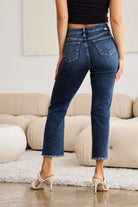 RFM Crop Dylan Full Size Tummy Control Distressed High Waist Raw Hem Jeans-Jeans-Krush Kandy, Women's Online Fashion Boutique Located in Phoenix, Arizona (Scottsdale Area)