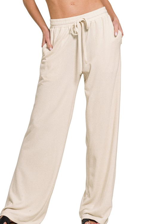 Cloud 9 Soft Melange Hacci Wide Leg Pants-Short Sleeve Tops-Krush Kandy, Women's Online Fashion Boutique Located in Phoenix, Arizona (Scottsdale Area)