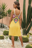 Geometric V-Neck Spaghetti Strap Cover Up Dress-Dresses-Krush Kandy, Women's Online Fashion Boutique Located in Phoenix, Arizona (Scottsdale Area)