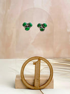 Irish Green Dahlia Studs sno 4-Earrings-Krush Kandy, Women's Online Fashion Boutique Located in Phoenix, Arizona (Scottsdale Area)