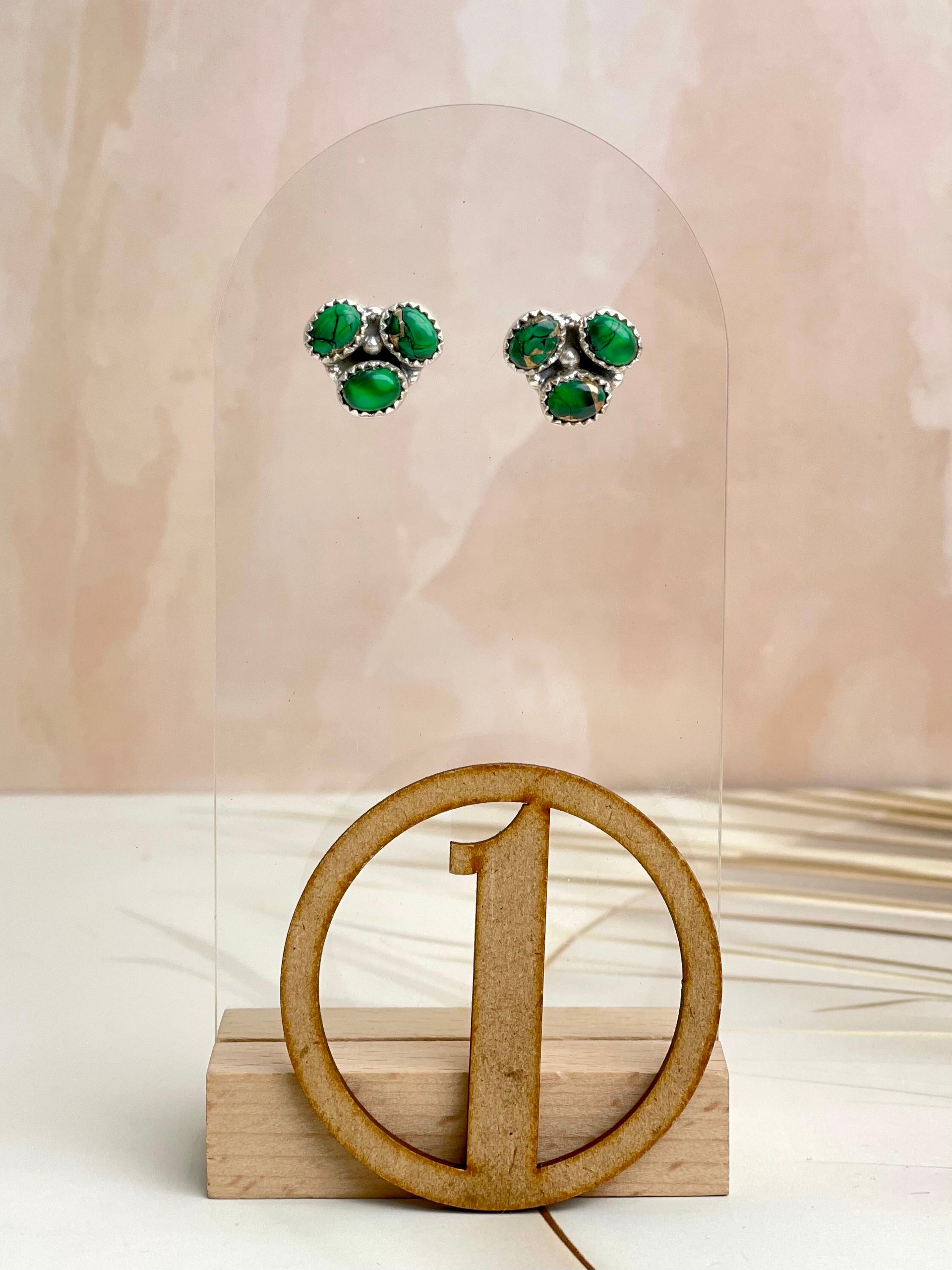 Irish Green Dahlia Studs sno 3.-Earrings-Krush Kandy, Women's Online Fashion Boutique Located in Phoenix, Arizona (Scottsdale Area)