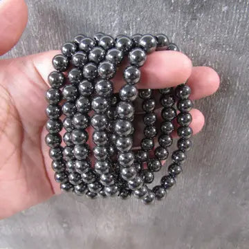 8mm Hematite Beaded Stretch Bracelet-Beaded Bracelets-Krush Kandy, Women's Online Fashion Boutique Located in Phoenix, Arizona (Scottsdale Area)