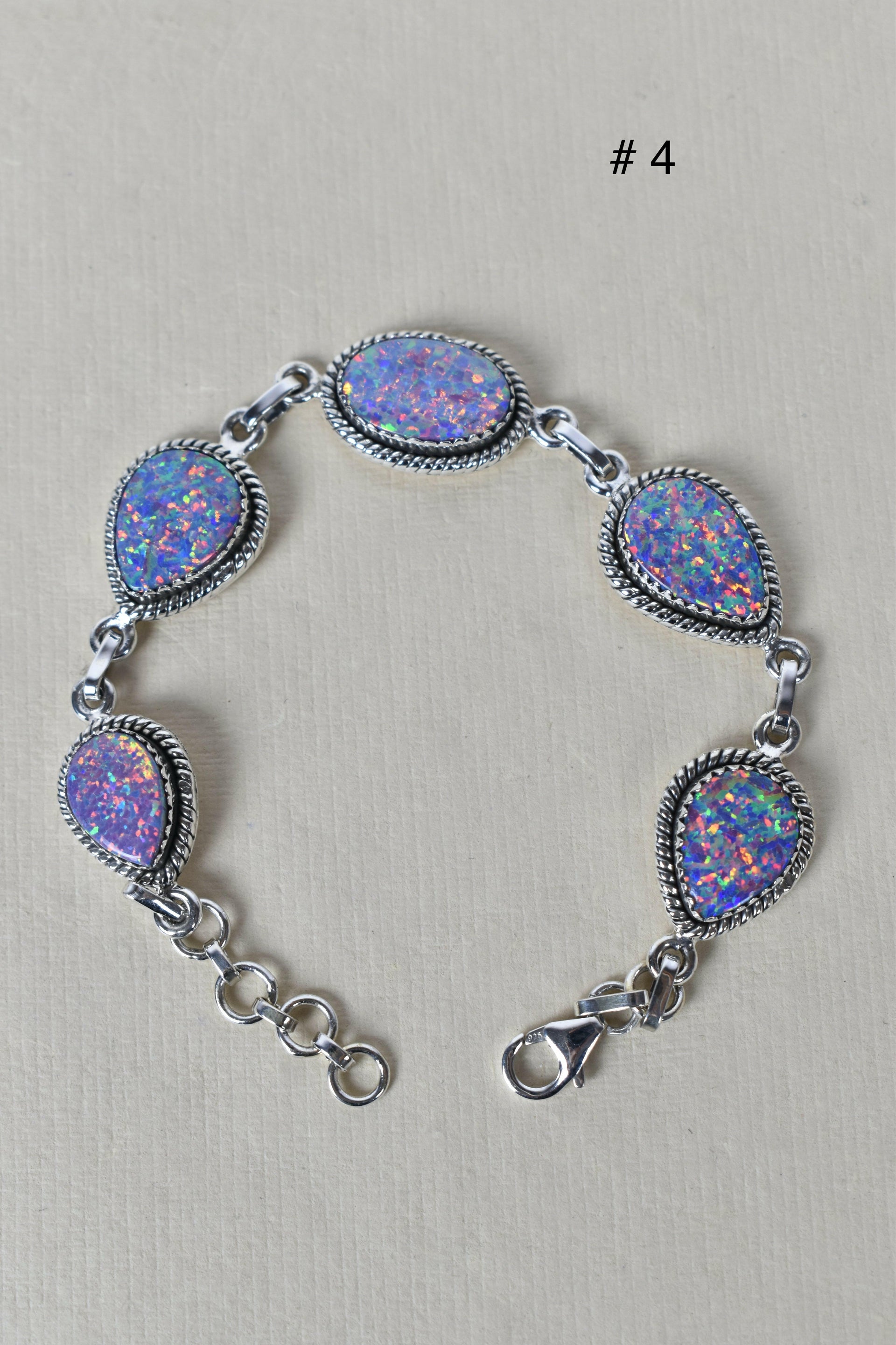 ONE OF A KIND STERLING SILVER 5 STONE BRACELET-Gemstone Bracelets-Krush Kandy, Women's Online Fashion Boutique Located in Phoenix, Arizona (Scottsdale Area)