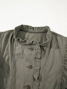 Ruffled Patchwork Denim Jacket Vest-Krush Kandy, Women's Online Fashion Boutique Located in Phoenix, Arizona (Scottsdale Area)