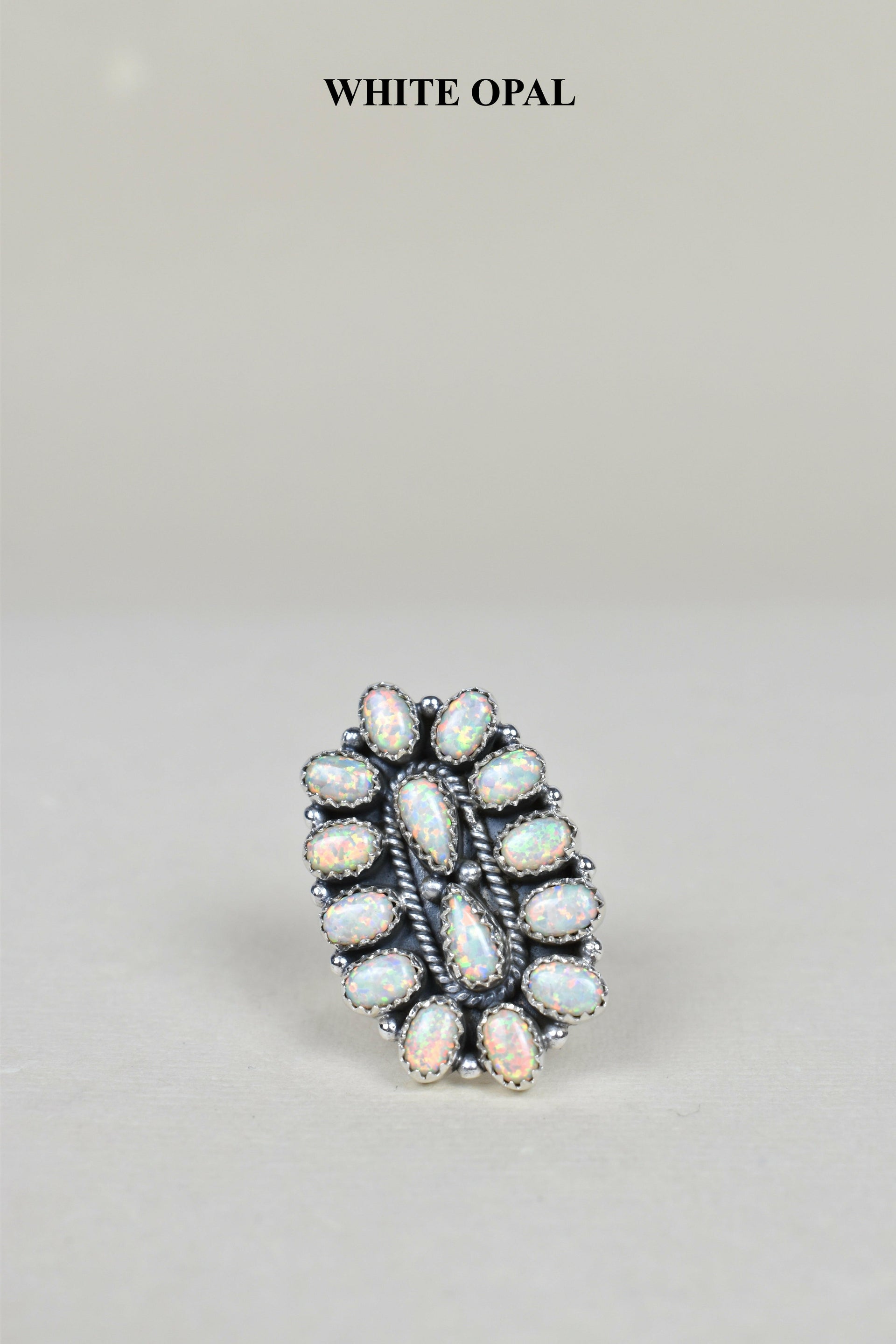 Dainty Long Blossom Cluster Opal Ring-Cluster Rings-Krush Kandy, Women's Online Fashion Boutique Located in Phoenix, Arizona (Scottsdale Area)