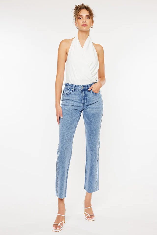 Evelyn Mid Rise Slim Straight Leg Jeans-Jeans-Krush Kandy, Women's Online Fashion Boutique Located in Phoenix, Arizona (Scottsdale Area)