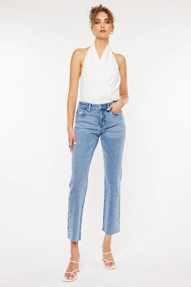 Evelyn Mid Rise Slim Straight Leg Jeans-Jeans-Krush Kandy, Women's Online Fashion Boutique Located in Phoenix, Arizona (Scottsdale Area)