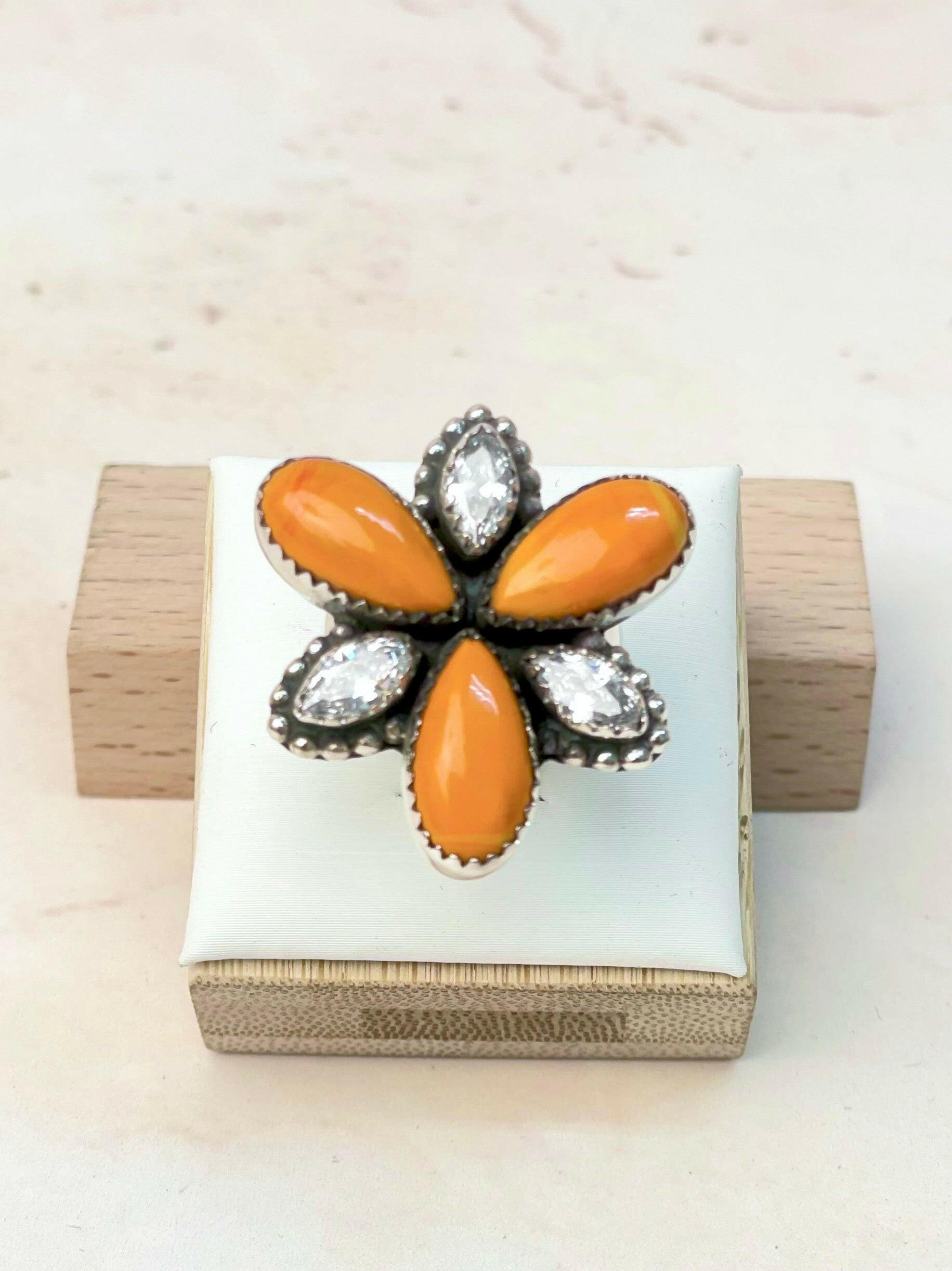 Tangerine Rosarita Bloom Rings-Rings-Krush Kandy, Women's Online Fashion Boutique Located in Phoenix, Arizona (Scottsdale Area)