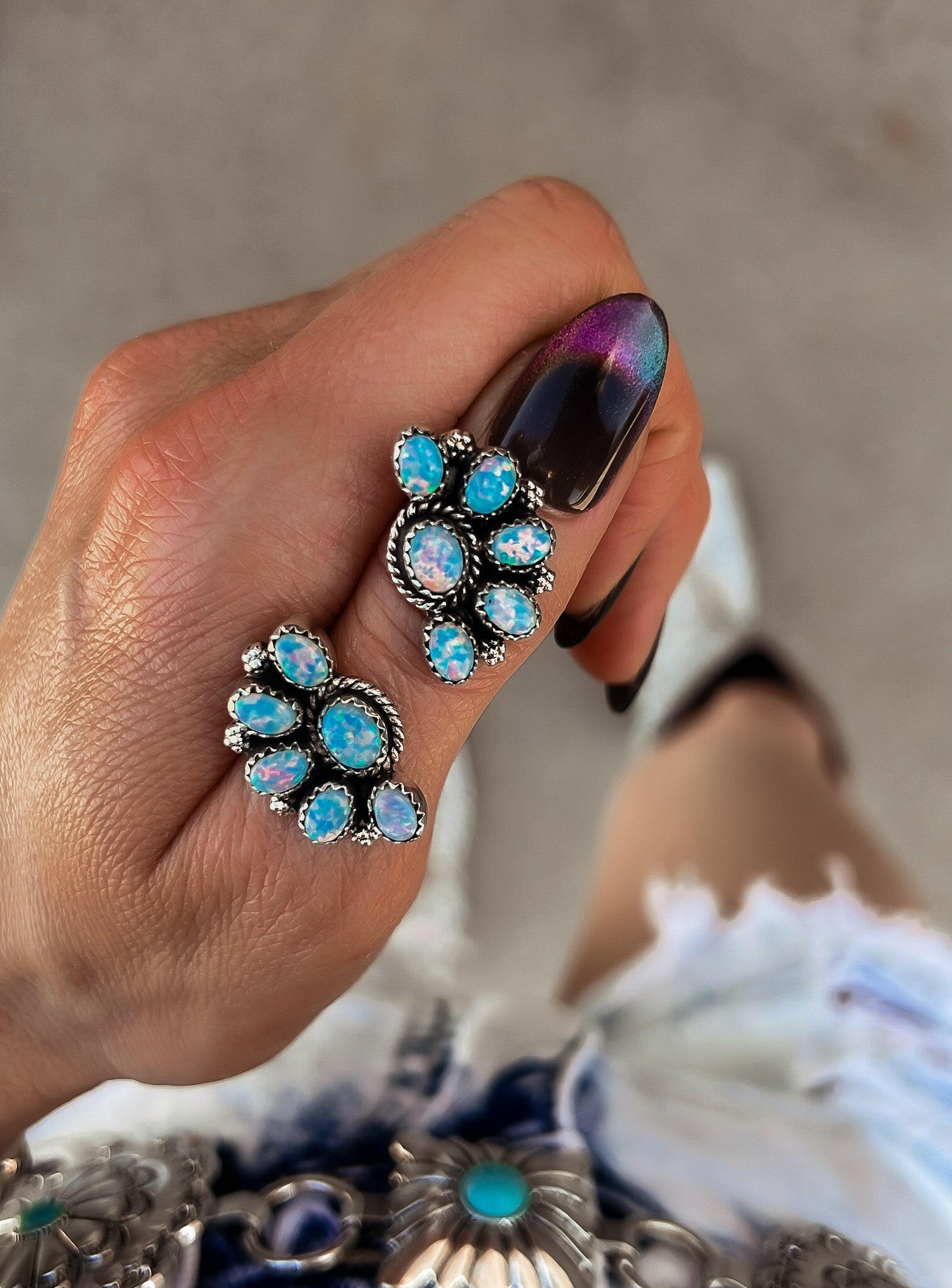 Cute Little Half Cluster Blossom Earrings-Stud Earrings-Krush Kandy, Women's Online Fashion Boutique Located in Phoenix, Arizona (Scottsdale Area)