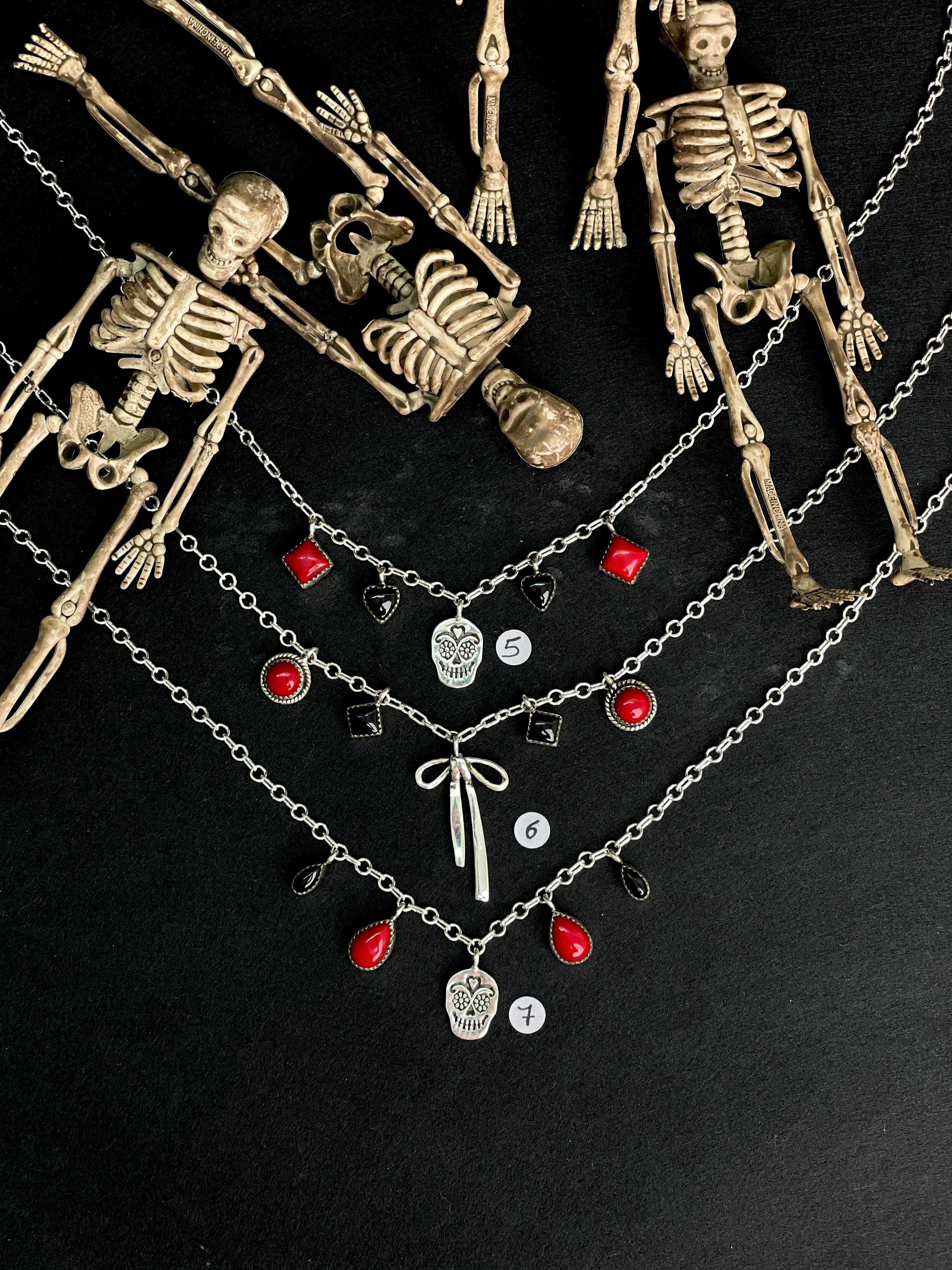 Halloween Chamer Necklace Rosarita & Black Onyx sno 13-Necklaces-Krush Kandy, Women's Online Fashion Boutique Located in Phoenix, Arizona (Scottsdale Area)