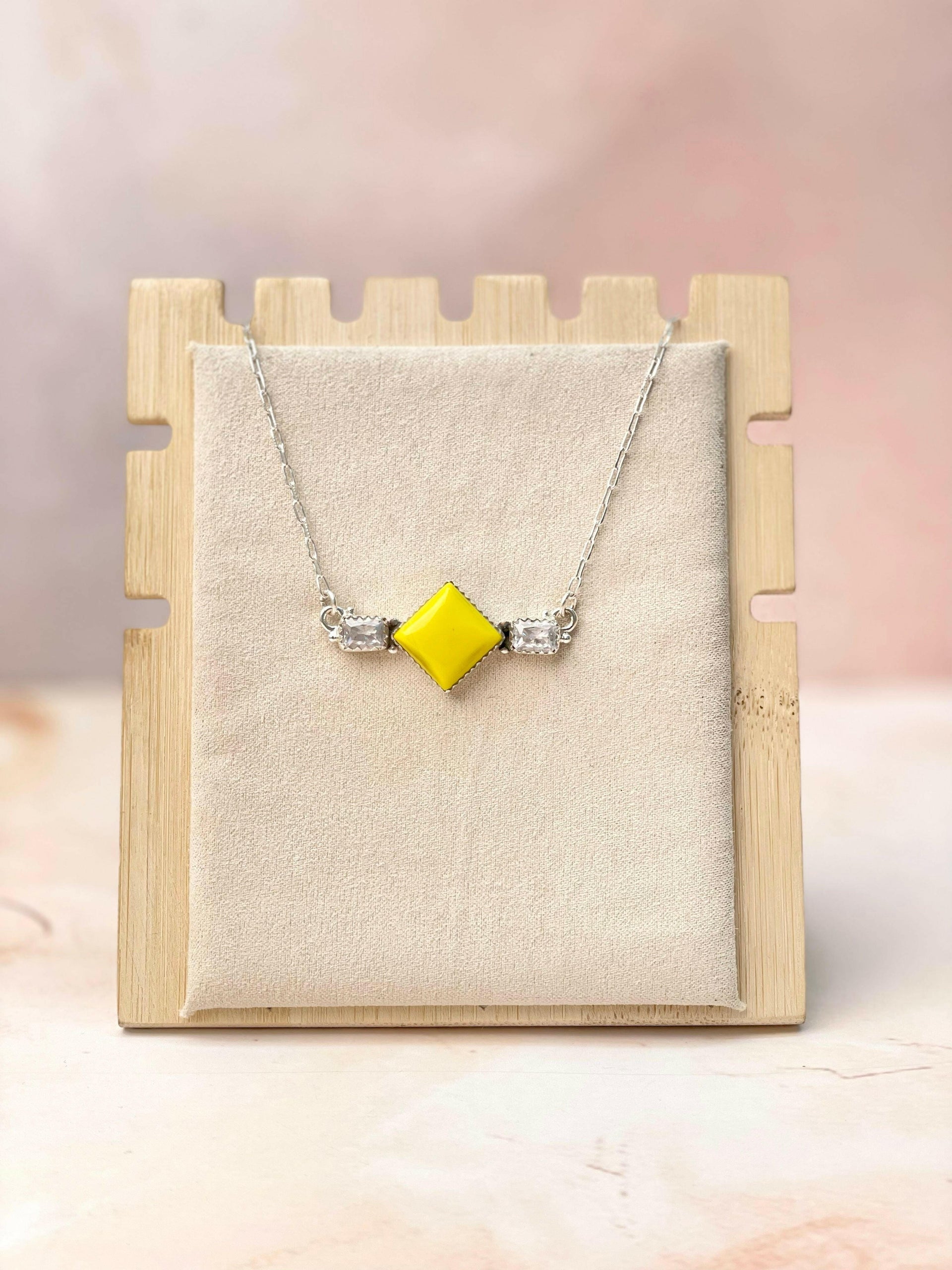 Rosarita Yellow Sun Bar Necklace-Necklaces-Krush Kandy, Women's Online Fashion Boutique Located in Phoenix, Arizona (Scottsdale Area)