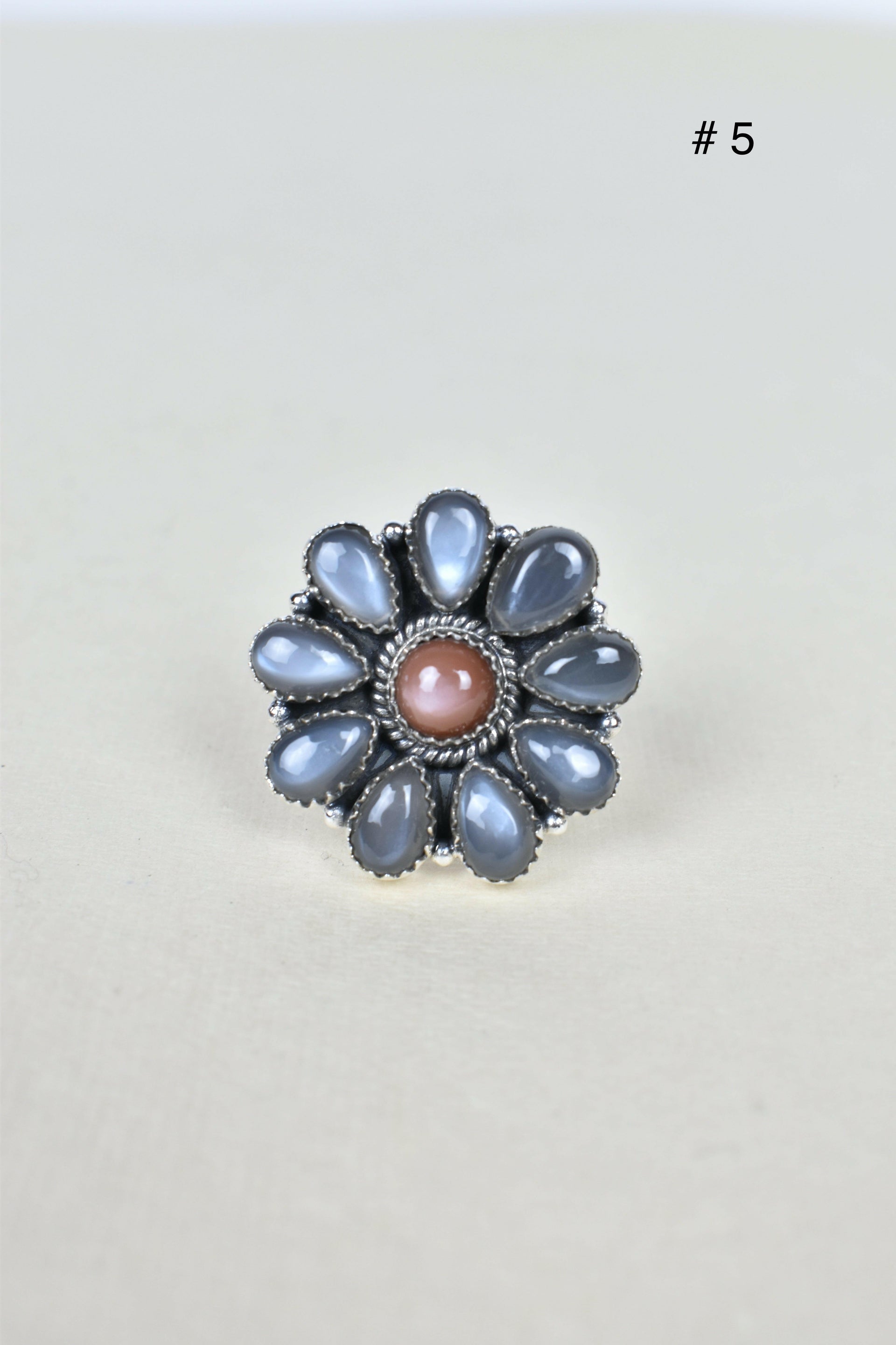 Chocolate Moonstone & Stone Cluster Sterling Silver Rings-Cluster Rings-Krush Kandy, Women's Online Fashion Boutique Located in Phoenix, Arizona (Scottsdale Area)