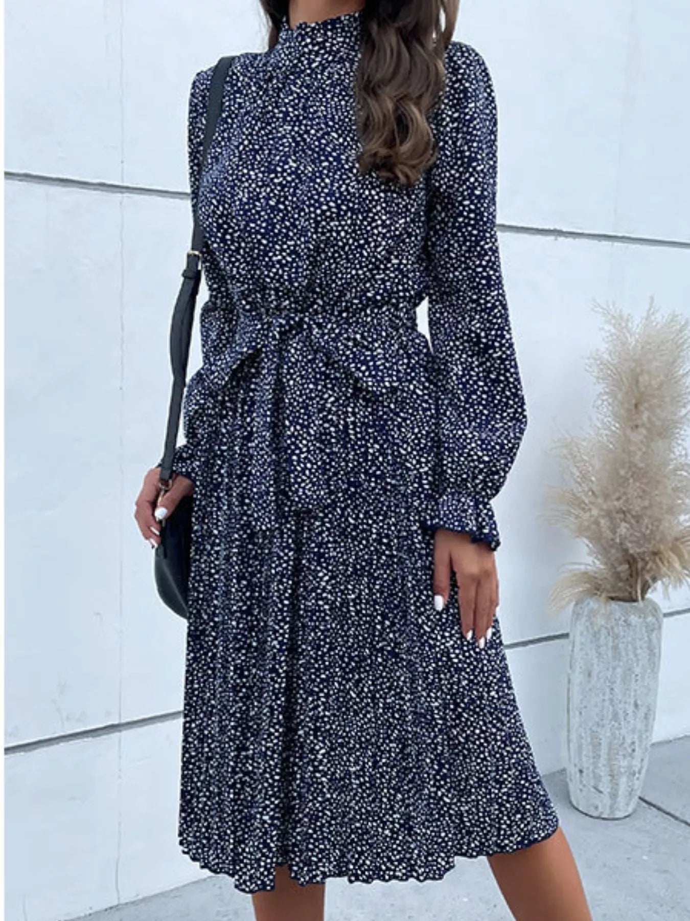 Animal Print Mock Neck Flounce Sleeve Dress-Dresses-Krush Kandy, Women's Online Fashion Boutique Located in Phoenix, Arizona (Scottsdale Area)