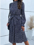 Animal Print Mock Neck Flounce Sleeve Dress-Dresses-Krush Kandy, Women's Online Fashion Boutique Located in Phoenix, Arizona (Scottsdale Area)