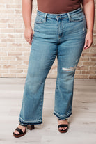 Judy Blue Isla Mid Rise Distressed Released Hem Bootcut Jeans-Jeans-Krush Kandy, Women's Online Fashion Boutique Located in Phoenix, Arizona (Scottsdale Area)