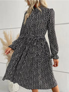 Animal Print Mock Neck Flounce Sleeve Dress-Dresses-Krush Kandy, Women's Online Fashion Boutique Located in Phoenix, Arizona (Scottsdale Area)