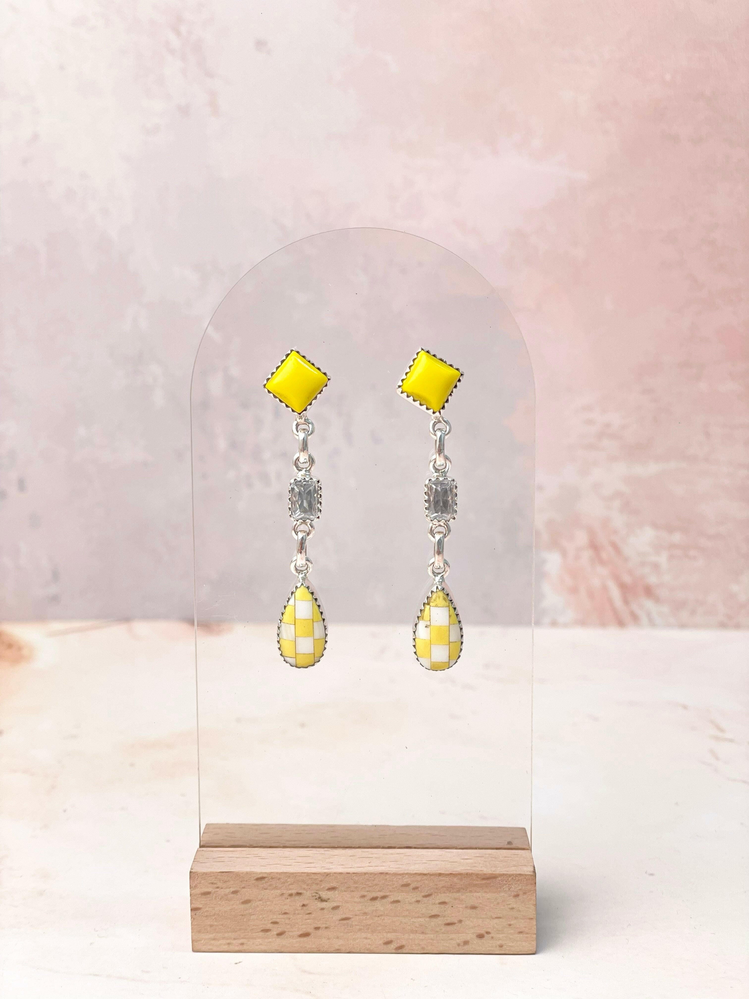 Rosarita Crystal Lemonade Earrings-Earrings-Krush Kandy, Women's Online Fashion Boutique Located in Phoenix, Arizona (Scottsdale Area)