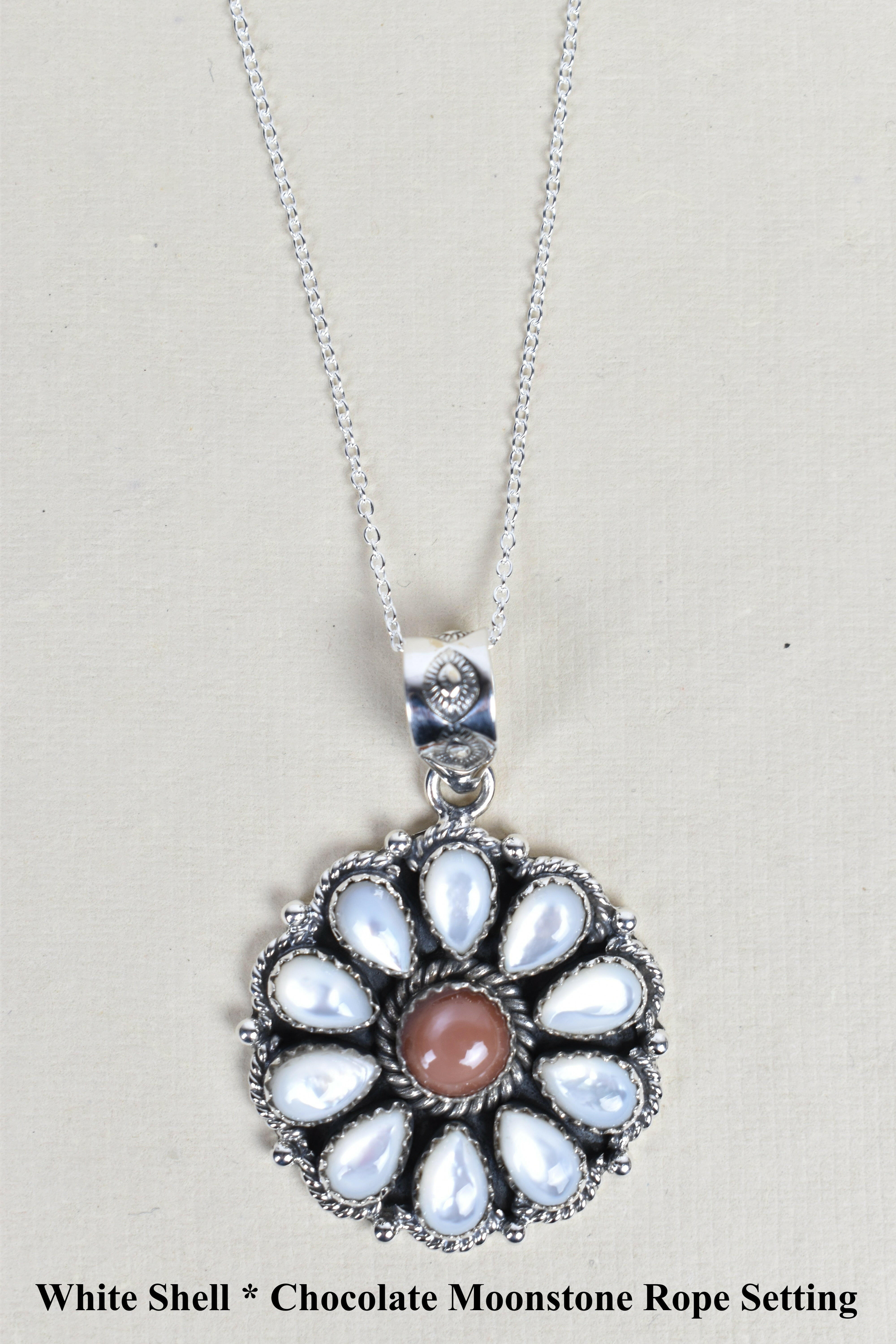 Daisy Days Sterling Silver & Stone Cluster Necklaces-Pendant Necklaces-Krush Kandy, Women's Online Fashion Boutique Located in Phoenix, Arizona (Scottsdale Area)