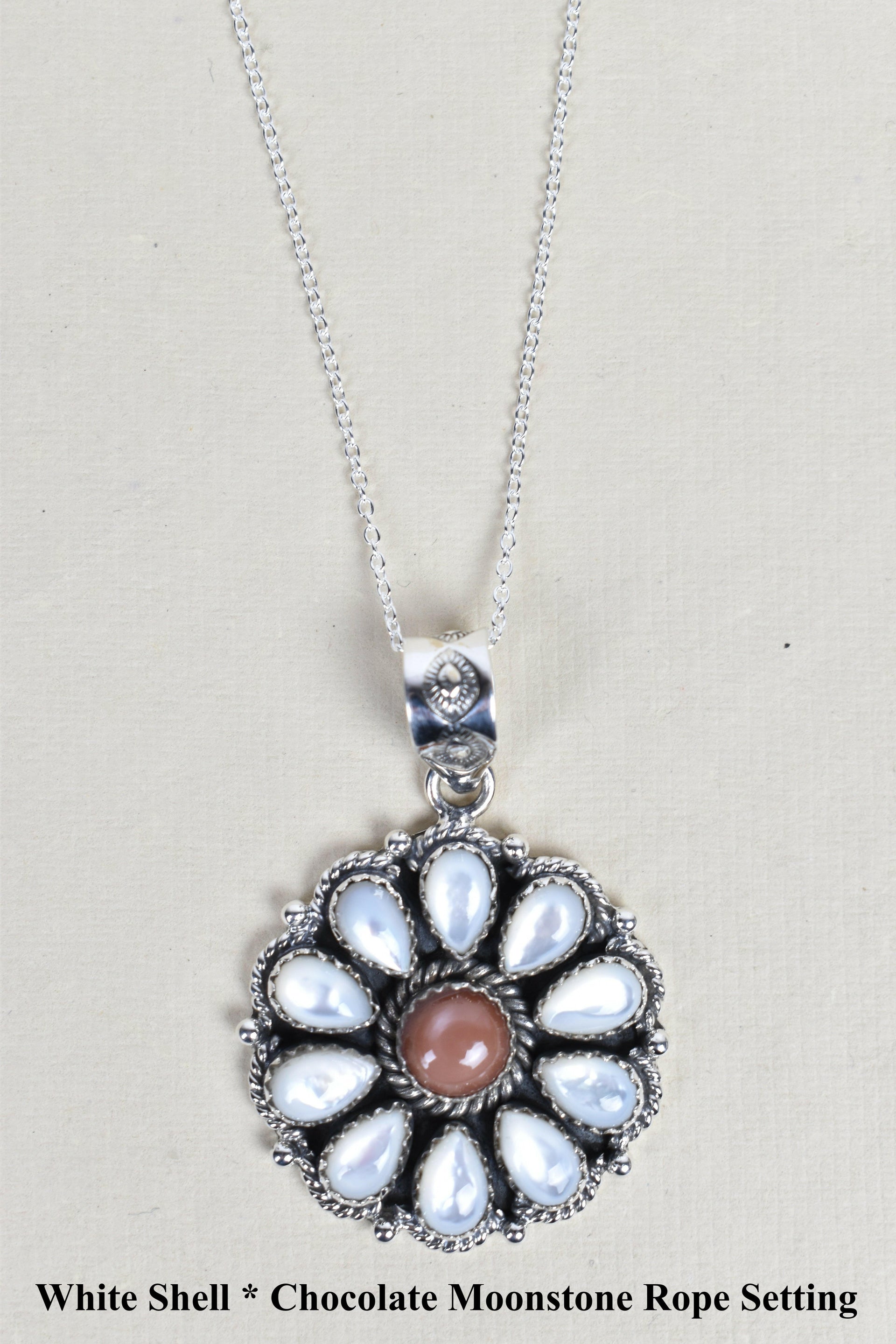Daisy Days Sterling Silver & Stone Cluster Necklaces-Pendant Necklaces-Krush Kandy, Women's Online Fashion Boutique Located in Phoenix, Arizona (Scottsdale Area)