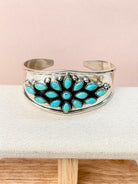 Windflower Trail Turquoise Statement Cuff-Bracelets-Krush Kandy, Women's Online Fashion Boutique Located in Phoenix, Arizona (Scottsdale Area)
